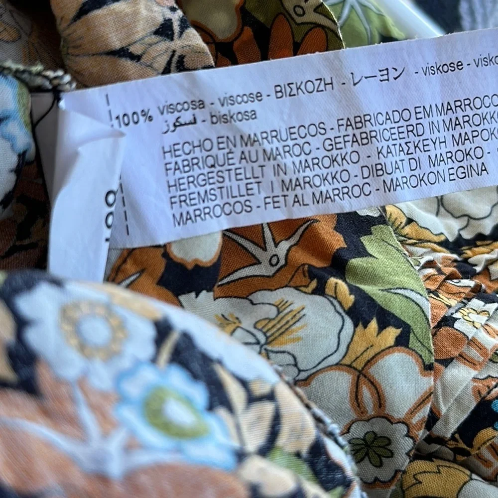 ZARA Girls Retro 70s Floral Print Pleated Shift Dress — Size 10